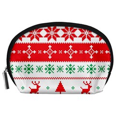 Ugly Christmas Sweater Pattern Accessory Pouch (large) by Sobalvarro