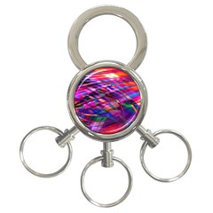 Wave Lines Pattern Abstract 3-ring Key Chain by Alisyart