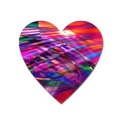 Wave Lines Pattern Abstract Heart Magnet by Alisyart