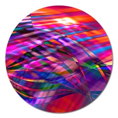 Wave Lines Pattern Abstract Magnet 5  (round) by Alisyart