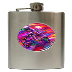 Wave Lines Pattern Abstract Hip Flask (6 Oz) by Alisyart