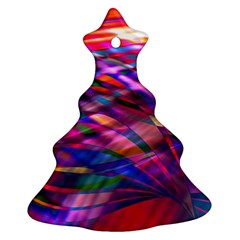 Wave Lines Pattern Abstract Christmas Tree Ornament (two Sides) by Alisyart