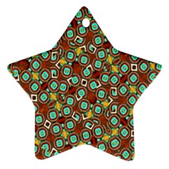 Colorful Modern Geometric Print Pattern Star Ornament (two Sides) by dflcprintsclothing