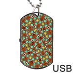 Colorful Modern Geometric Print Pattern Dog Tag USB Flash (Two Sides) Front