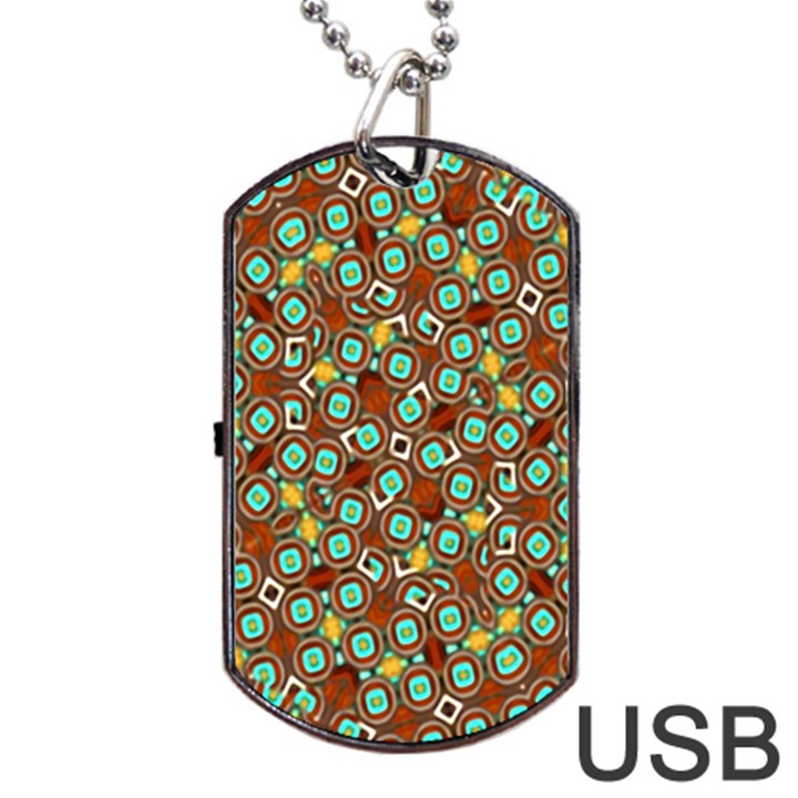 Colorful Modern Geometric Print Pattern Dog Tag USB Flash (Two Sides)