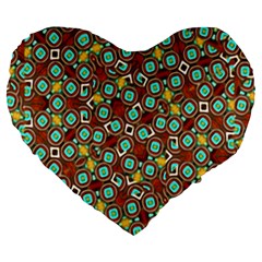 Colorful Modern Geometric Print Pattern Large 19  Premium Heart Shape Cushions by dflcprintsclothing