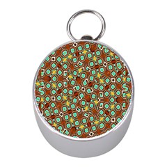 Colorful Modern Geometric Print Pattern Mini Silver Compasses by dflcprintsclothing