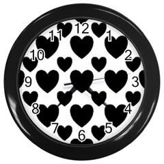 Love Hearts Wall Clock (black)