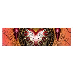 Awesome Dark Heart With Skulls Satin Scarf (oblong) by FantasyWorld7