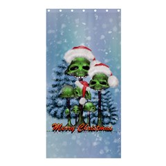 Merry Christmas, Funny Mushroom With Christmas Hat Shower Curtain 36  X 72  (stall)  by FantasyWorld7