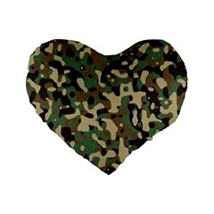 Army Pattern  Standard 16  Premium Flano Heart Shape Cushions by myuique