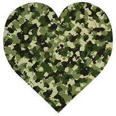 Dark Green Camouflage Army Wooden Puzzle Heart by McCallaCoultureArmyShop