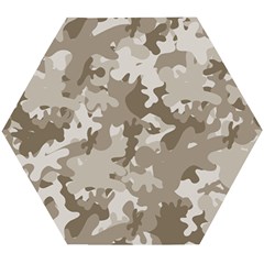 Tan Army Camouflage Wooden Puzzle Hexagon by mccallacoulture