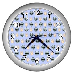 Alien Pattern Wall Clock (silver) by Sapixe