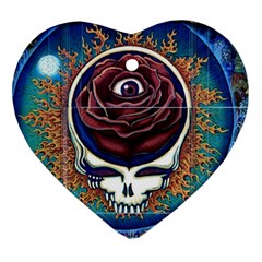 Grateful Dead Ahead Of Their Time Heart Ornament (two Sides)