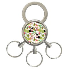 Corgis Hula Pattern 3-ring Key Chain