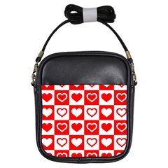 Background Card Checker Chequered Girls Sling Bag by Sapixe