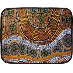 Aboriginal Traditional Pattern Double Sided Fleece Blanket (mini) 