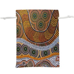 Aboriginal Traditional Pattern  Lightweight Drawstring Pouch (xl)