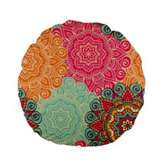 Art Abstract Pattern Standard 15  Premium Flano Round Cushions