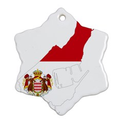 Monaco Country Europe Flag Borders Snowflake Ornament (two Sides)