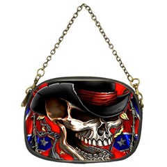 Confederate Flag Usa America United States Csa Civil War Rebel Dixie Military Poster Skull Chain Purse (one Side) by Sapixe