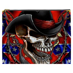 Confederate Flag Usa America United States Csa Civil War Rebel Dixie Military Poster Skull Cosmetic Bag (xxxl) by Sapixe