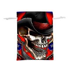 Confederate Flag Usa America United States Csa Civil War Rebel Dixie Military Poster Skull Lightweight Drawstring Pouch (m) by Sapixe