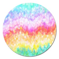 Rainbow Pontilism Background Magnet 5  (round)