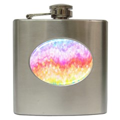 Rainbow Pontilism Background Hip Flask (6 Oz)