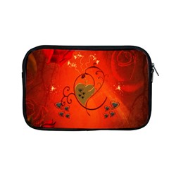 Golden Heart On Vintage Background Apple Macbook Pro 13  Zipper Case by FantasyWorld7