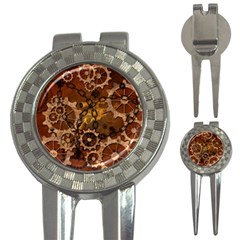 Steampunk Patter With Gears 3-in-1 Golf Divots