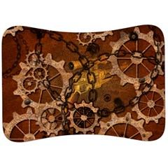 Steampunk Patter With Gears Velour Seat Head Rest Cushion by FantasyWorld7