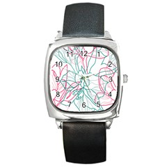 Flowers Square Metal Watch by EvgeniaEsenina