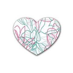 Flowers Rubber Coaster (heart) 