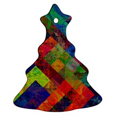Abstract Colored Grunge Pattern Christmas Tree Ornament (two Sides) by fashionpod