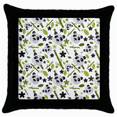 panda love Throw Pillow Case (Black)