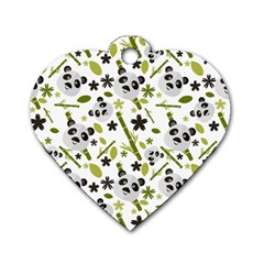 Panda Love Dog Tag Heart (two Sides) by designsbymallika
