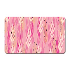 Pink Leaf Pattern Magnet (rectangular) by designsbymallika