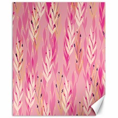 Pink Leaf Pattern Canvas 16  X 20  by designsbymallika