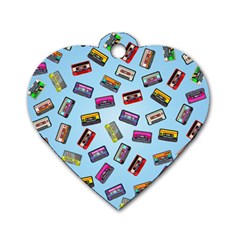 Retro Look Dog Tag Heart (two Sides)