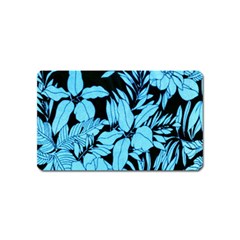 Blue Winter Tropical Floral Watercolor Magnet (name Card)