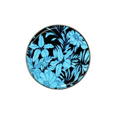 Blue Winter Tropical Floral Watercolor Hat Clip Ball Marker (4 Pack)
