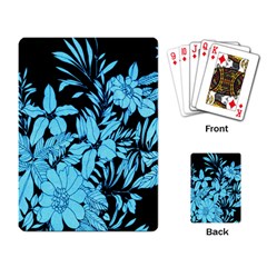 Blue Winter Tropical Floral Watercolor Playing Cards Single Design (rectangle) by dressshop