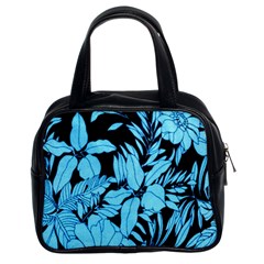 Blue Winter Tropical Floral Watercolor Classic Handbag (two Sides)