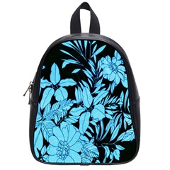 Blue Winter Tropical Floral Watercolor School Bag (small) by dressshop