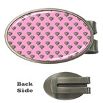 Patchwork Heart Pink Money Clips (Oval)  Front