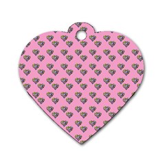 Patchwork Heart Pink Dog Tag Heart (two Sides) by snowwhitegirl