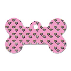 Patchwork Heart Pink Dog Tag Bone (two Sides) by snowwhitegirl