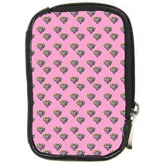 Patchwork Heart Pink Compact Camera Leather Case by snowwhitegirl